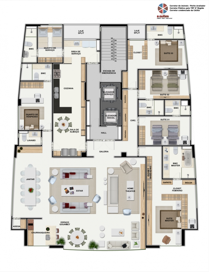 Apartamento, 5 quartos, 312 m² - Foto 2