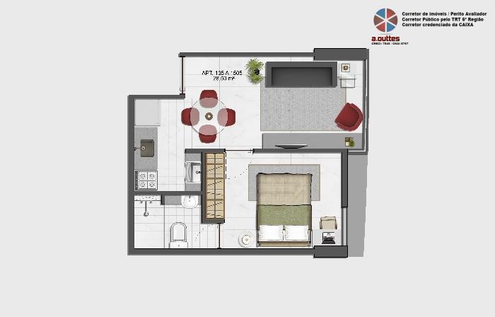 Apartamento, 1 quarto, 28 m² - Foto 9